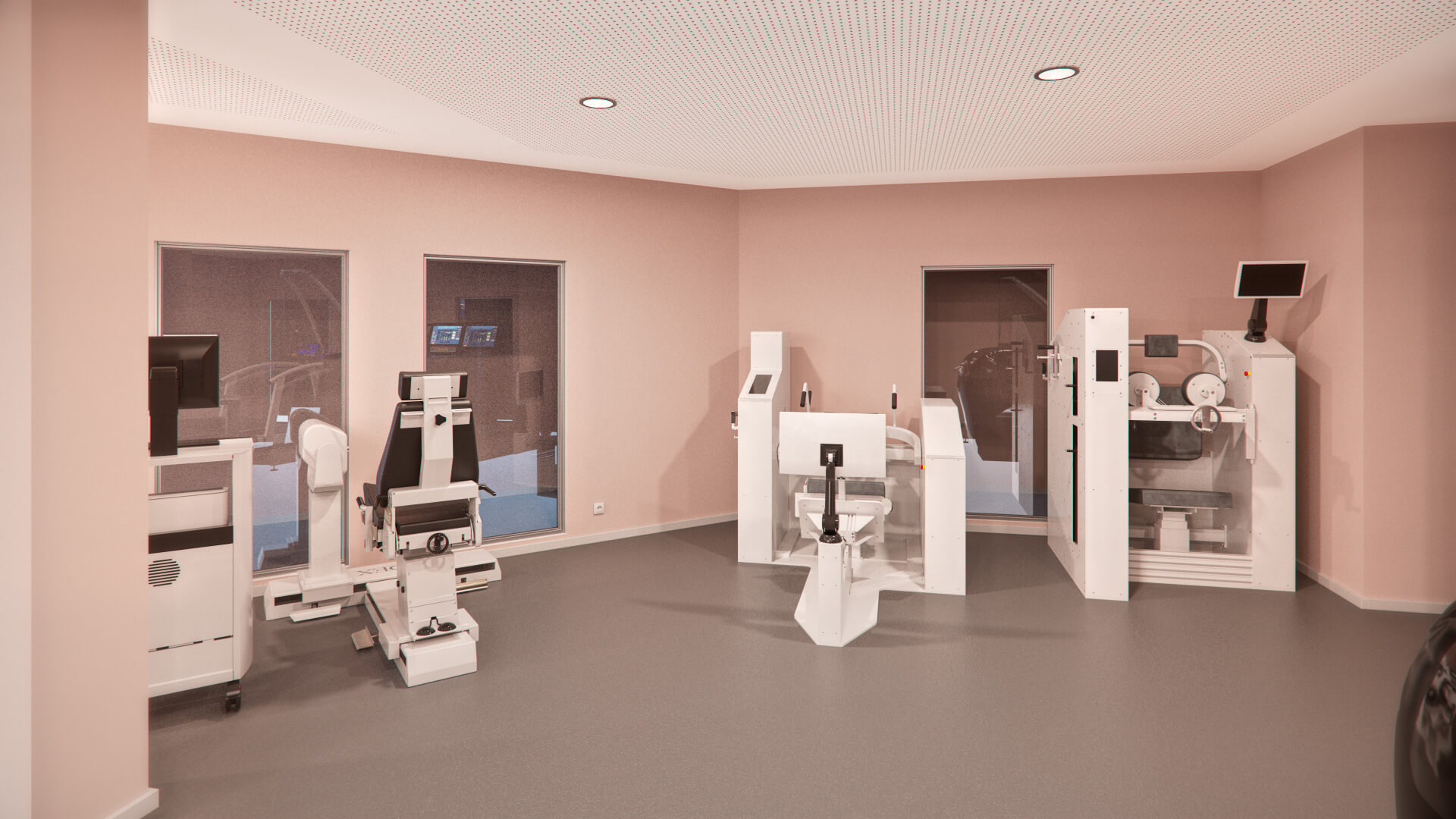 Physiotherapie Mülheim: Moderner Behandlungsraum mit Geräten für Reha und Therapie. Helle Praxis, optimal für Ihre Gesundheit.